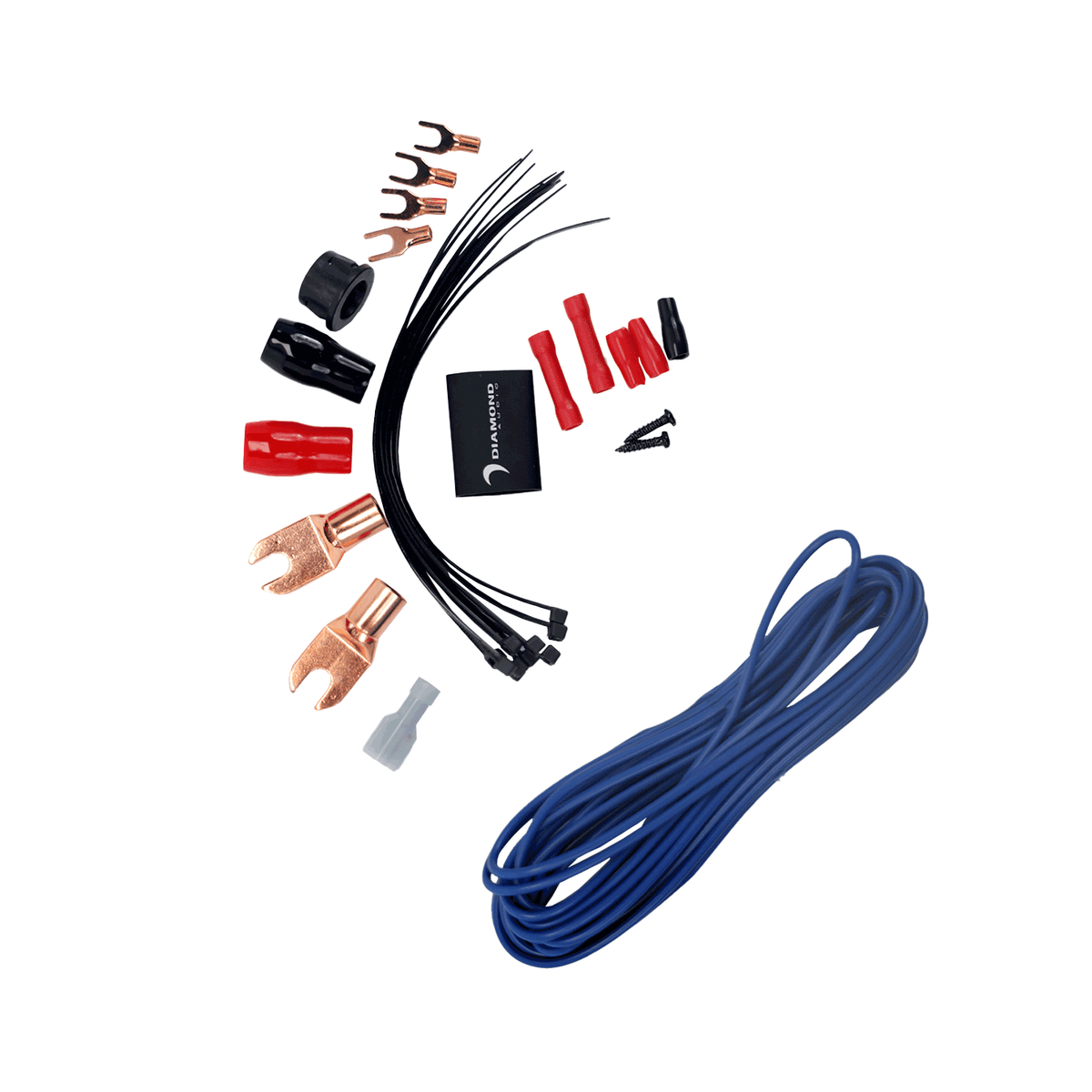 Diamond Audio 2-Channel 4 Gauge Amplifier Installation Kit W/ RCA Interconnect and 20 ft Speaker Cable - HX42