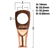 Install Bay Copper Uninsulated Ring Terminal 6 Gauge 3/8 inch - CUR638