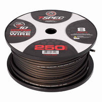 T-Spec V10 OFC Tinned Ground Wire | 8 AWG | 250 ft. | Black - V10GW-8250