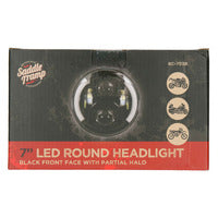 Metra Round Motorcycle Headlights with Black Face and Partial Halo - BC-703B