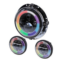 Metra Round Motorcycle Headlight - 7 Inch/4.5 Inch - BC-706RGBKT