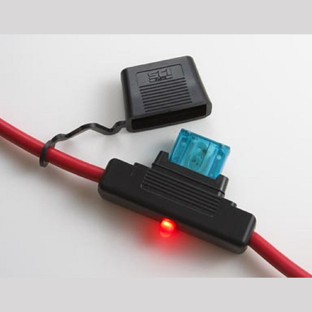 Install Bay In-line Fuse Holder With Indicating LEDs - Maxi Fuses - LPX-04B-I-6R