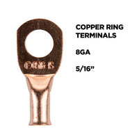 Install Bay Copper Uninsulated Ring Terminal 8 Gauge 5/16 inch - CUR8516