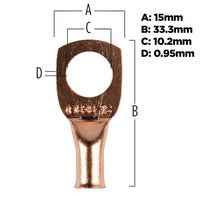 Install Bay Copper Uninsulated Ring Terminal 8 Gauge 3/8 inch - CUR838