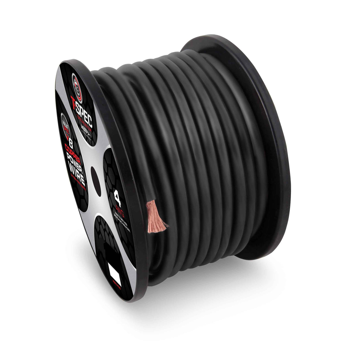 T-Spec V12 OFC Ground Wire | 4 AWG | 100 ft. | Black - V12GW-4100