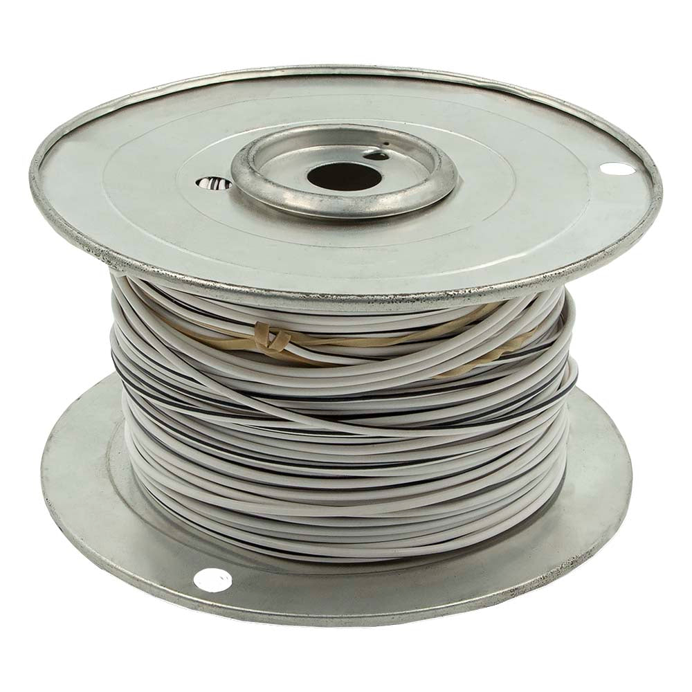Install Bay 18 GA US GPT All Copper Primary Wire White w/Black Trace - US18500WBK