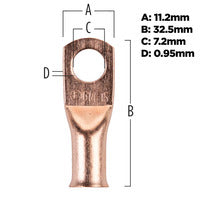 Install Bay Copper Uninsulated Ring Terminal 6 Gauge 1/4 inch - CUR614