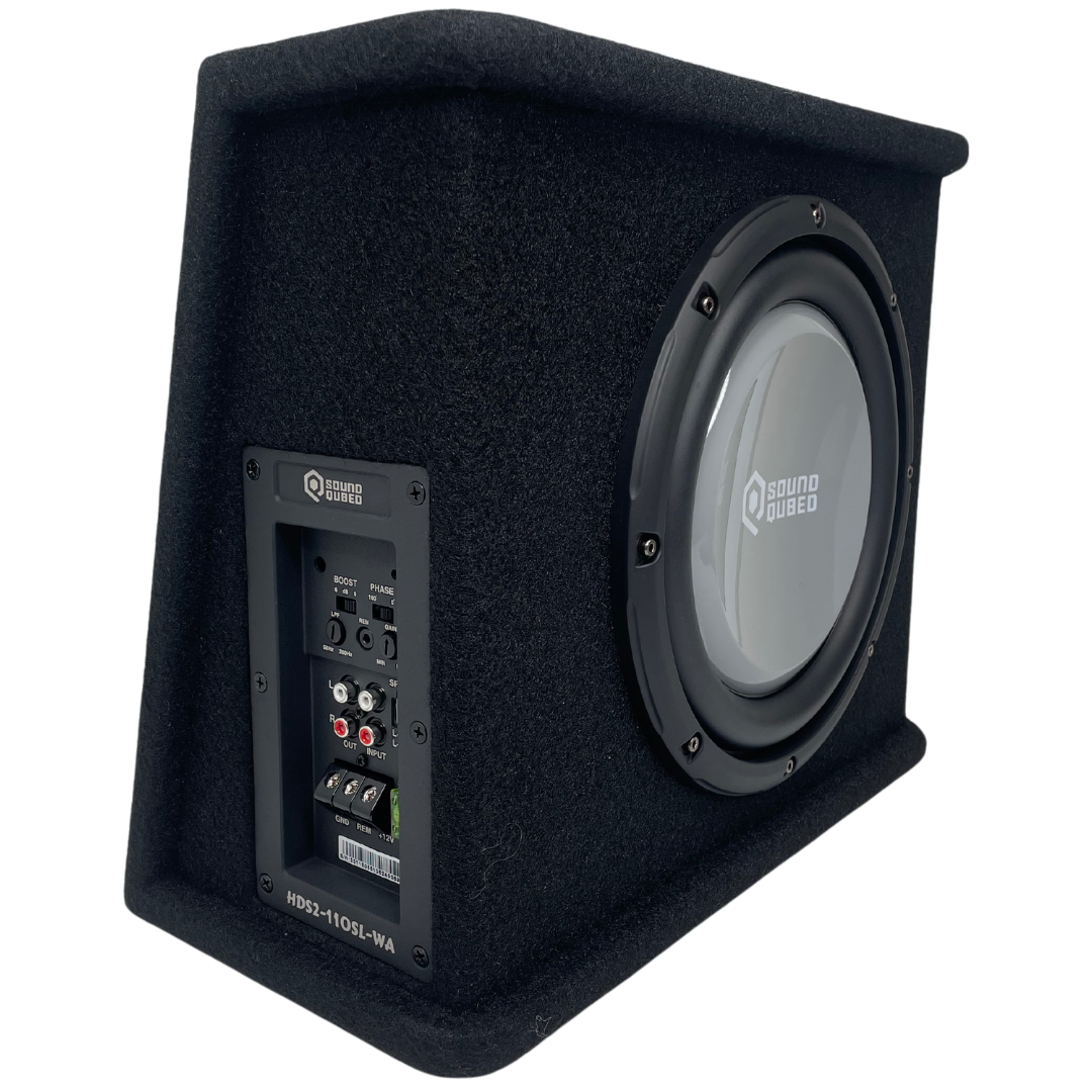 SoundQubed HDS2 10" Subwoofer Wedge Loaded and Powered Enclosure