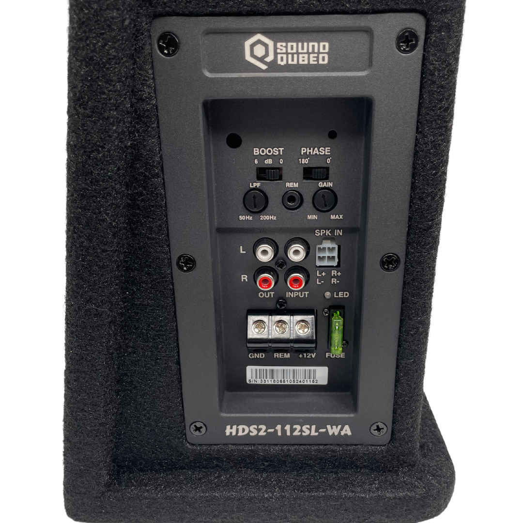 SoundQubed HDS2 12" Subwoofer Wedge Loaded and Powered Enclosure