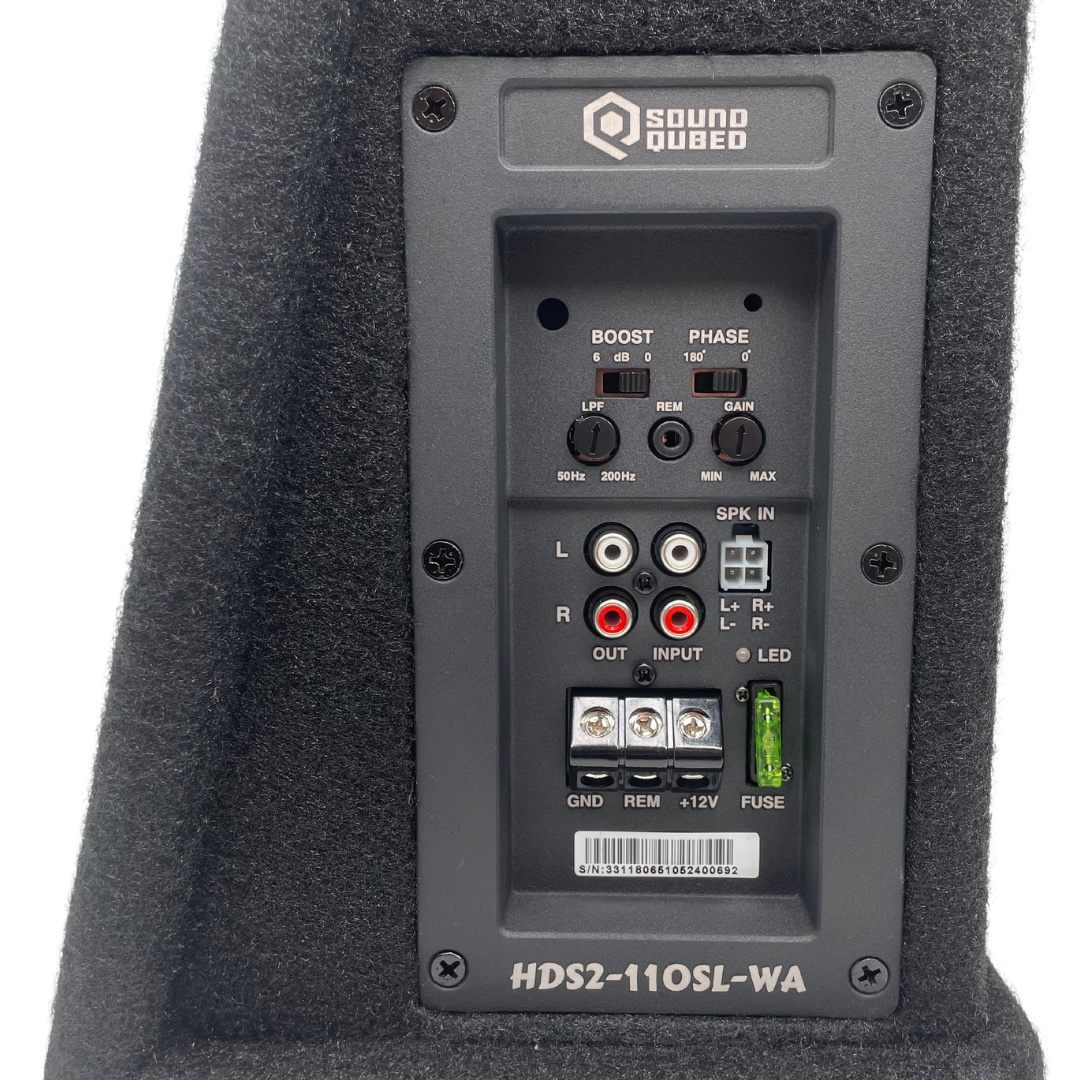 SoundQubed HDS2 10" Subwoofer Wedge Loaded and Powered Enclosure