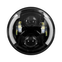 Metra Round Motorcycle Headlights with Black Face and Partial Halo - BC-703B