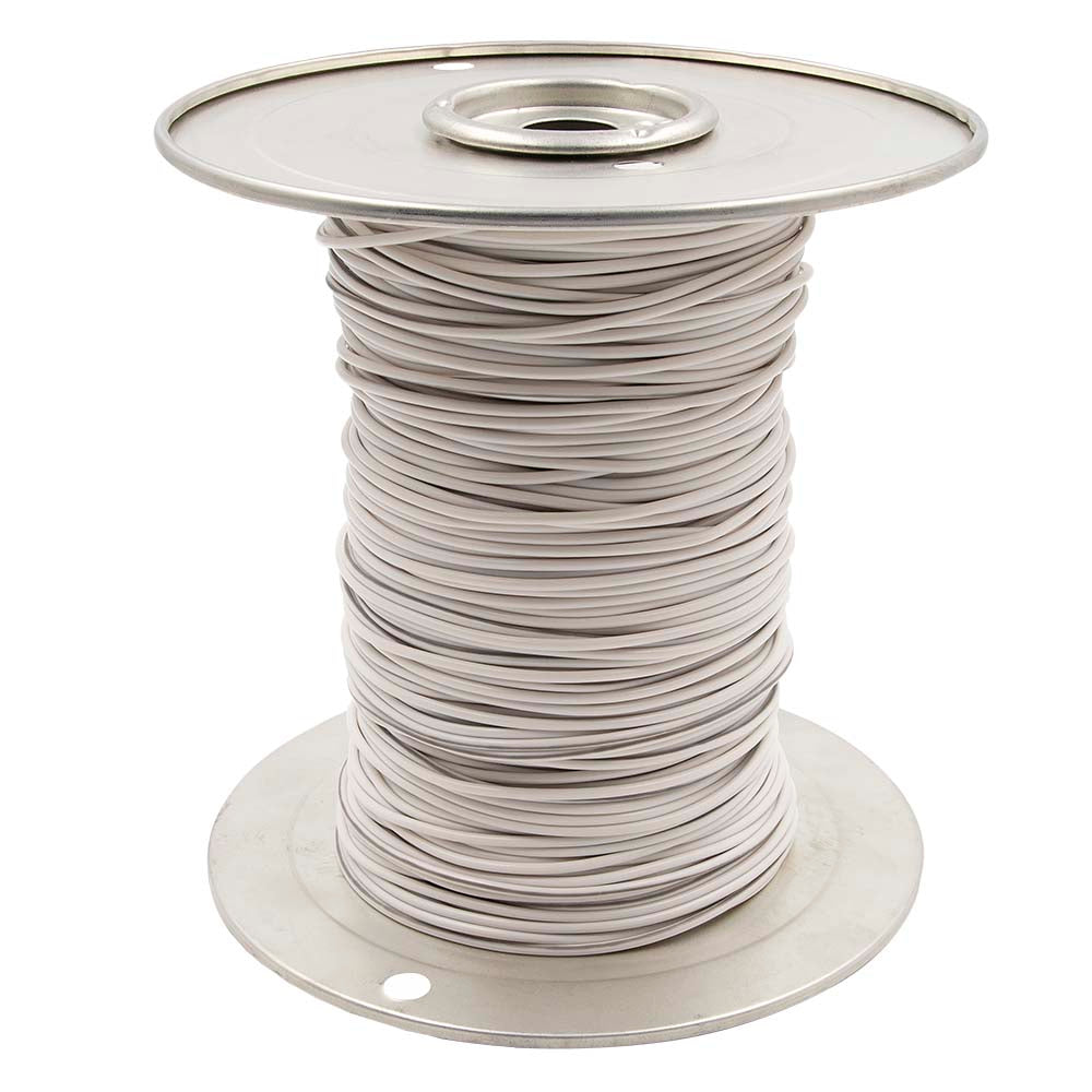 Install Bay 18 GA US GPT All Copper Primary Wire White w/Gray Trace - US18500WGY