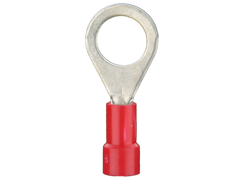 Install Bay Red Vinyl Ring Terminal 8 Gauge 1/4 inch - Package of 25 - RVRT814