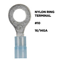 Install Bay Blue Nylon Ring Terminals 16-14 GA 1/4 inch - Package of 100 - BNRT14