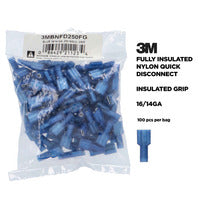 Install Bay 3M™ Blue Nylon Fem Quick Disconnect 16-14 AWG .250 InsulGrip - 3MBNFD250FG