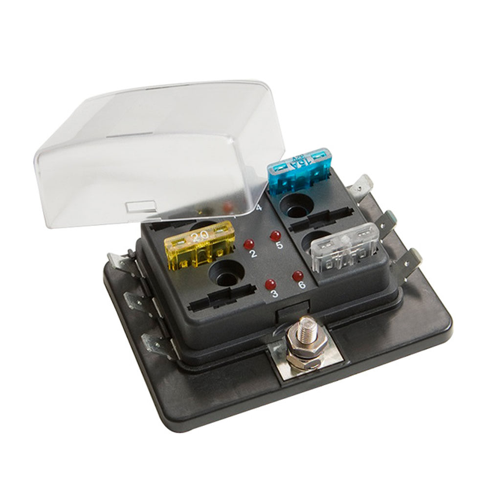 Install Bay Fuse Block ATC With Indicating LEDs - 6 Position - BLR-I-306