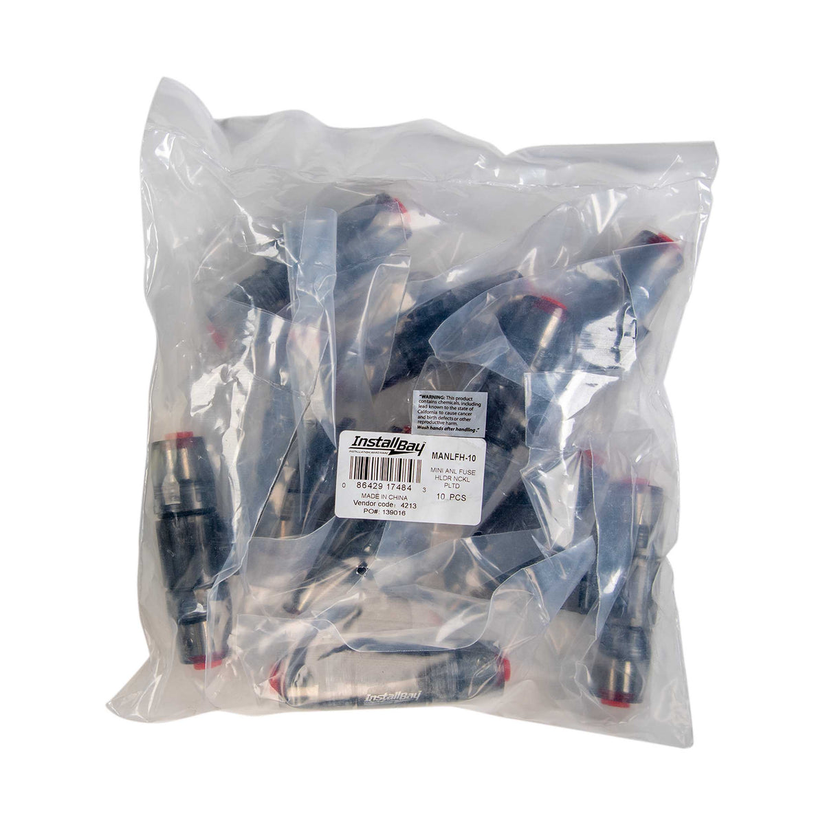 Install Bay Mini ANL Nickel Fuse Holder 4/8GA 5/16th Stud - 10 Per Bag - MANLFH-10