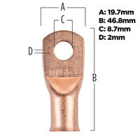 Install Bay Copper Uninsulated Ring Terminal 1/0 Gauge 5/16 inch - CUR10516
