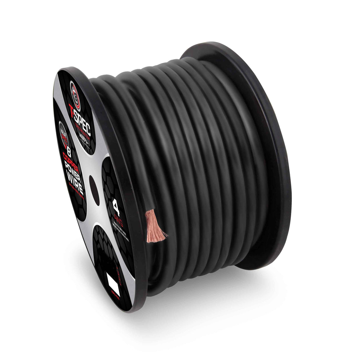 T-Spec V8GT OFC Power Wire | 8 AWG | 250 ft. | Black - V8GT8BK-250