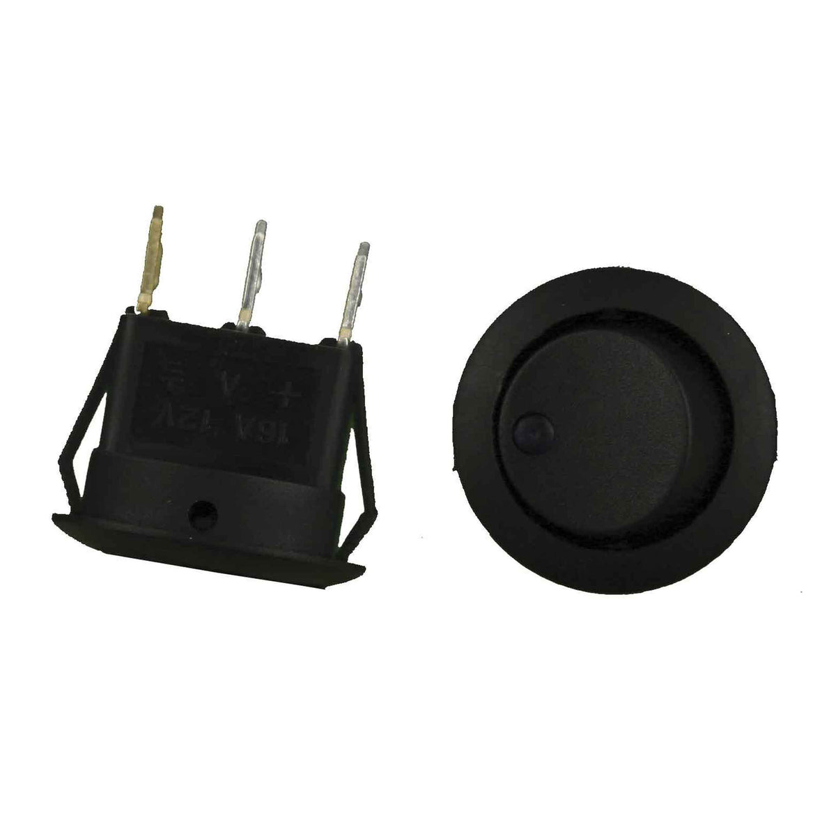 Install Bay Round Rocker Switch Purple Led No Leads 20amp- Pack of 5 - IBRRSP