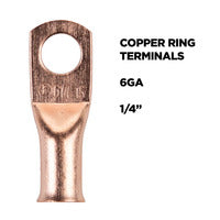 Install Bay Copper Uninsulated Ring Terminal 6 Gauge 1/4 inch - CUR614