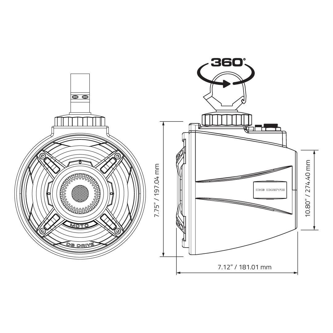 DB Drive APT65MOTO-CD : 6.5" WDX MOTO Tower Loudspeakers W/RGB Accent Lighting (1 Pair)