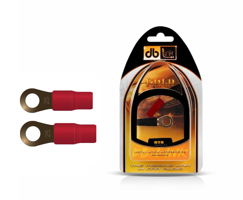 DB Link RT8 : 8 GA. 5/16in Gold Ring Terminal