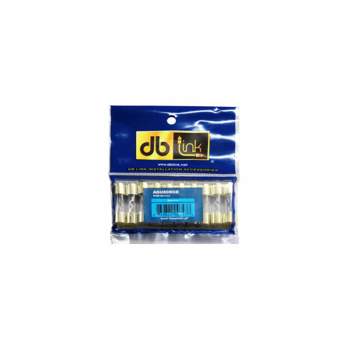DB Link AGU80NGB : Nickel Plated 80 Amp AGU Fuse Gold Filament (Bulk)