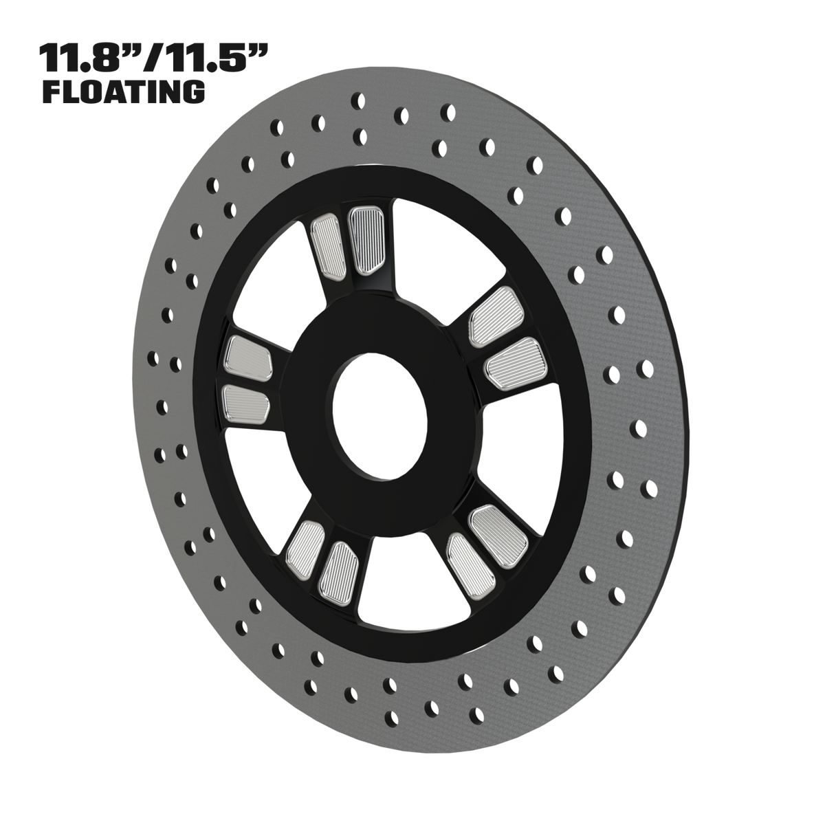 Contraband 11" floating rotor in black contrast cut