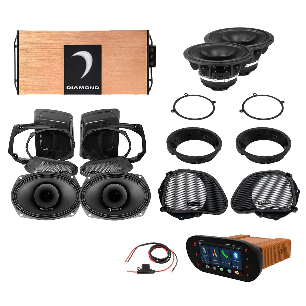 Diamond Audio 98 - 13 Harley Davidson® Road Glide 4-Speaker System - DA9813RGSP4R