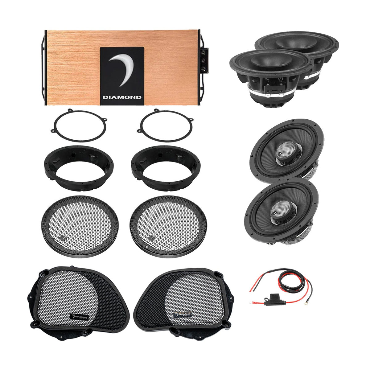 Diamond Audio 98 - 13 Harley Davidson® Road Glide 4-Speaker System - DA9813RGTP2