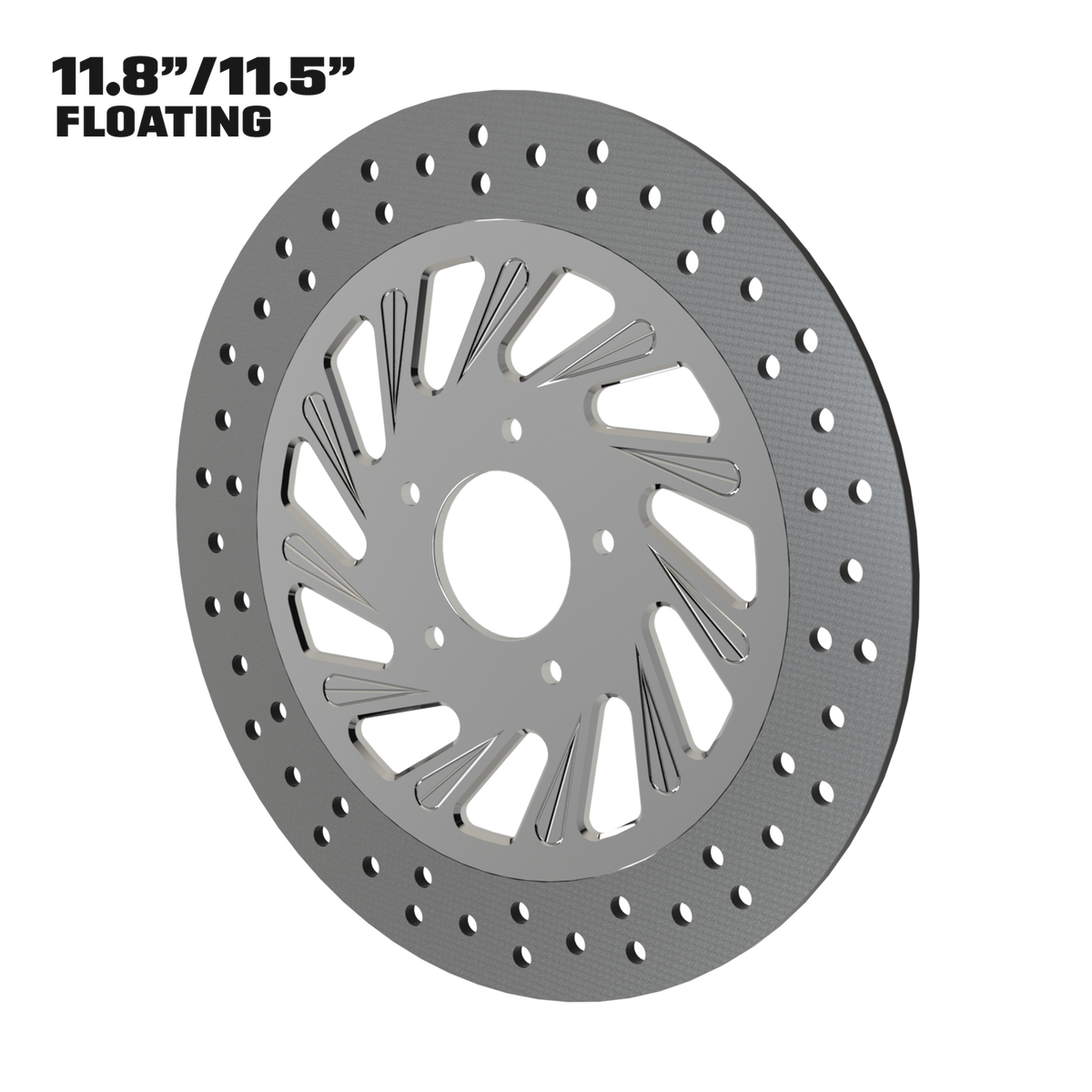 Derailed 11" floating rotor in polished