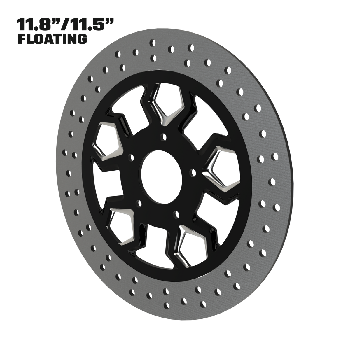 Diablo 11" floating rotor in black double cut