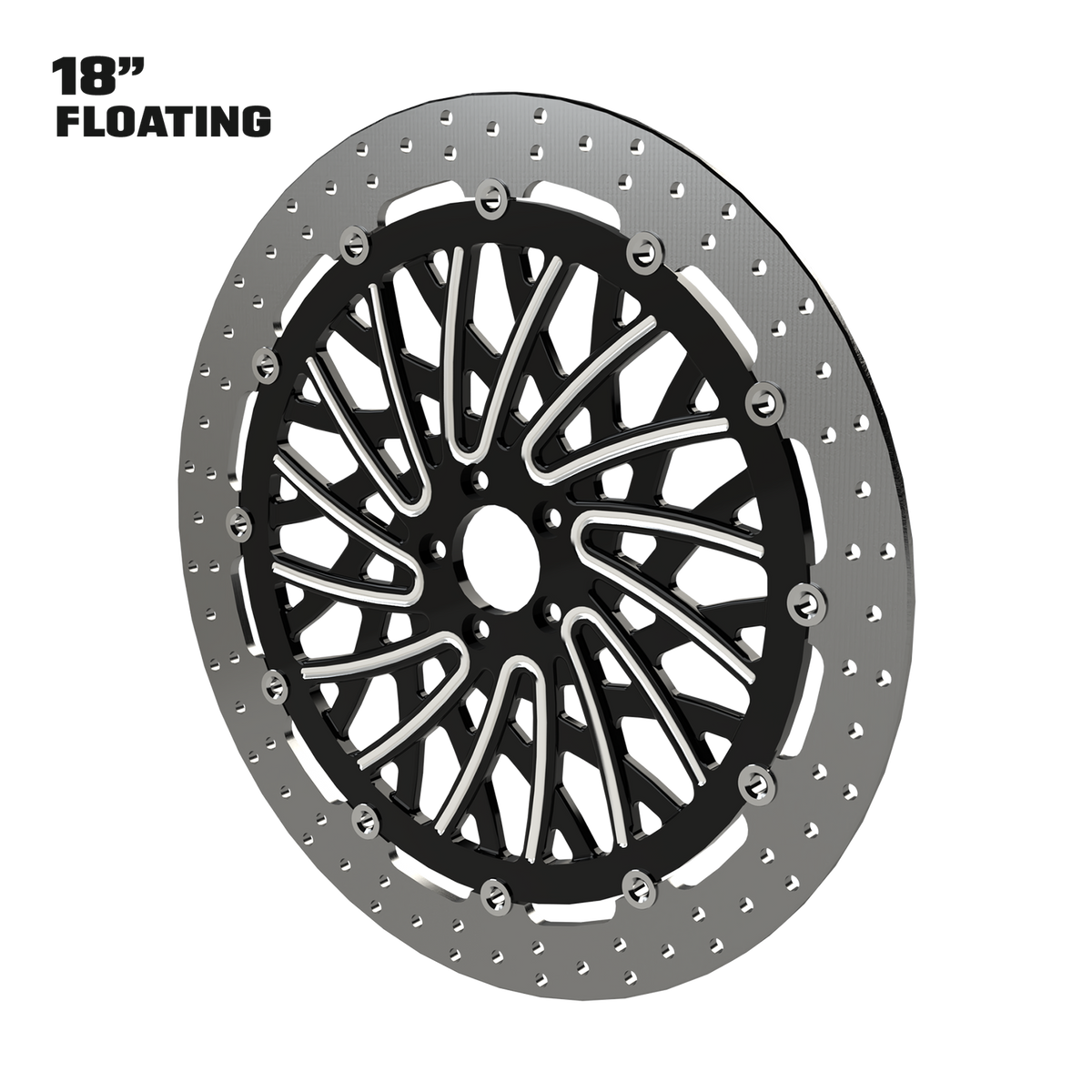 Dirty Spoke 18" Floating Rotor in Black Contrast Cut