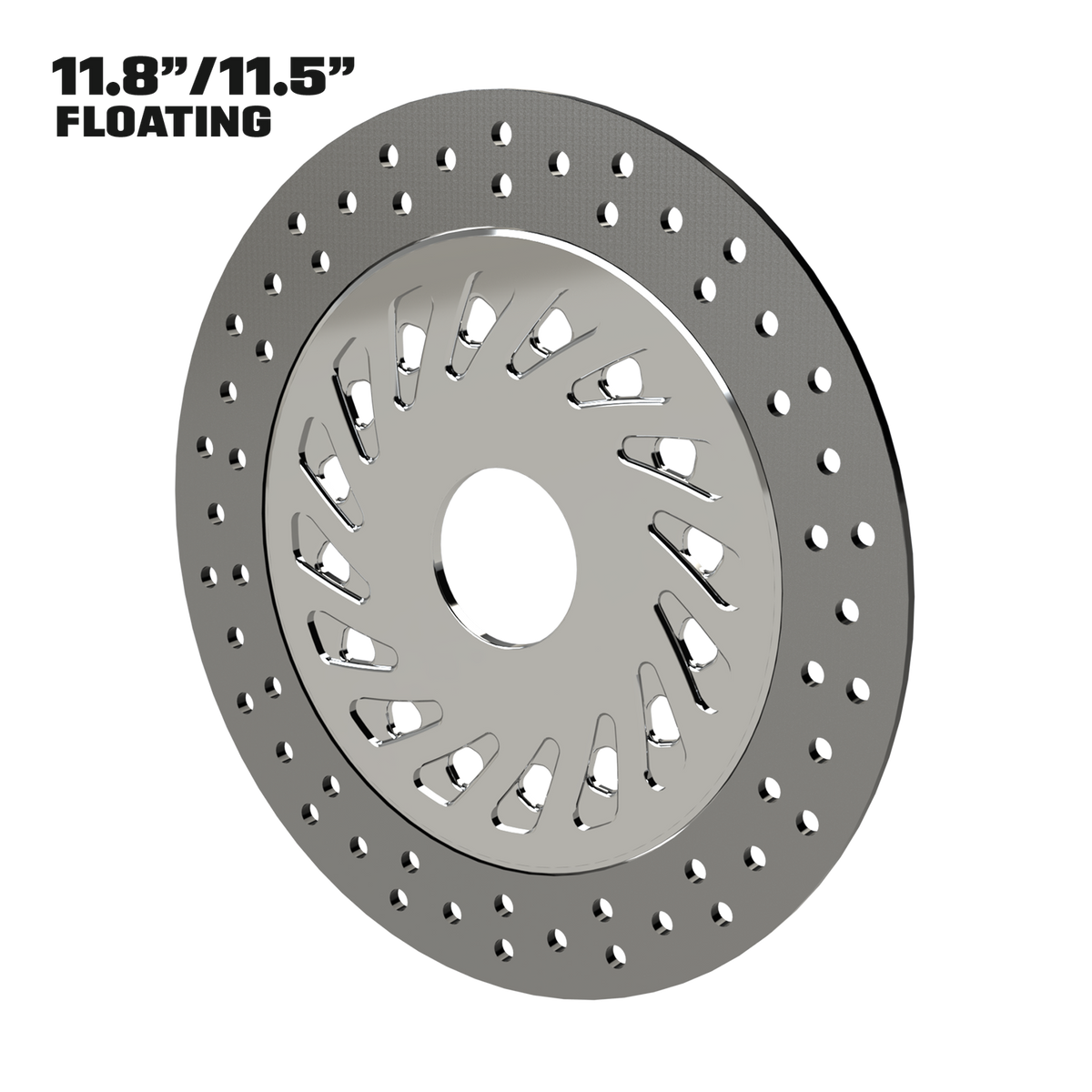 Dirty Spoke 11" Floating Rotor in Polished