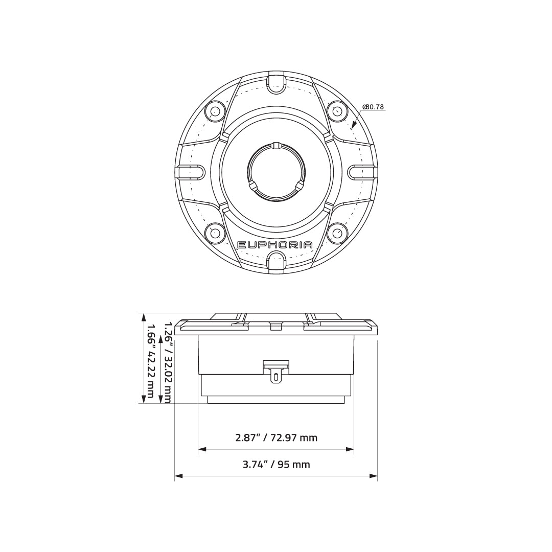 Euphoria E5PRO 1TW : PRO Audio Shallow Mount 1" Aluminum Dome Tweeter