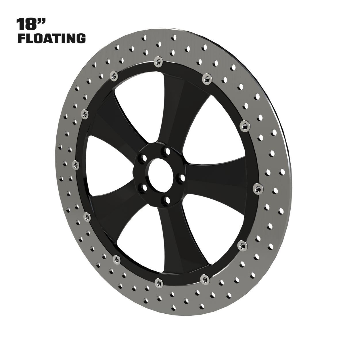 Edge 18" floating rotor in black