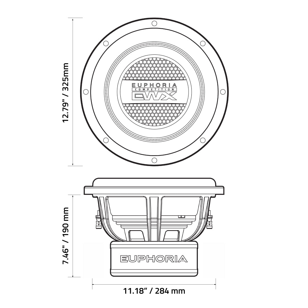 Euphoria EWXC12D4 : 12" Dual 4-Ohm Competition Subwoofer