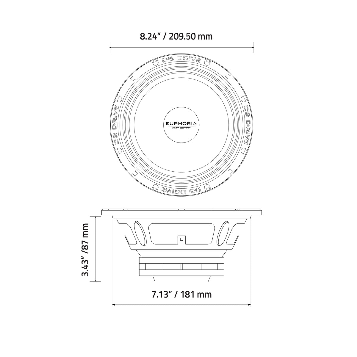 Xpert EXM8SN : 8 in. NEO Midrange - Stamped Frame