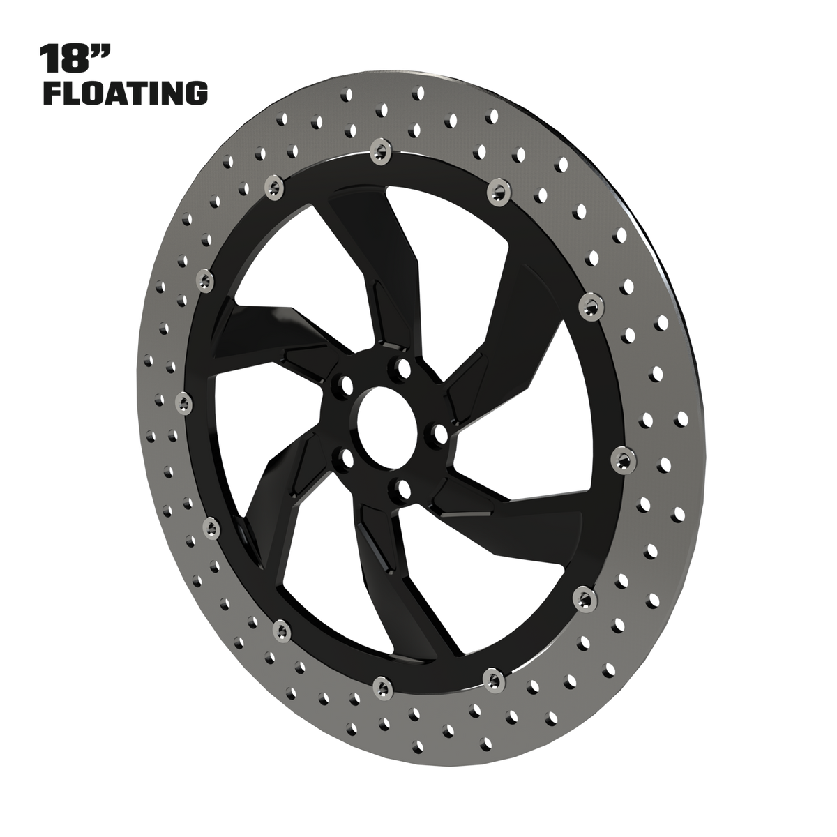 F22 18" floating rotor in black