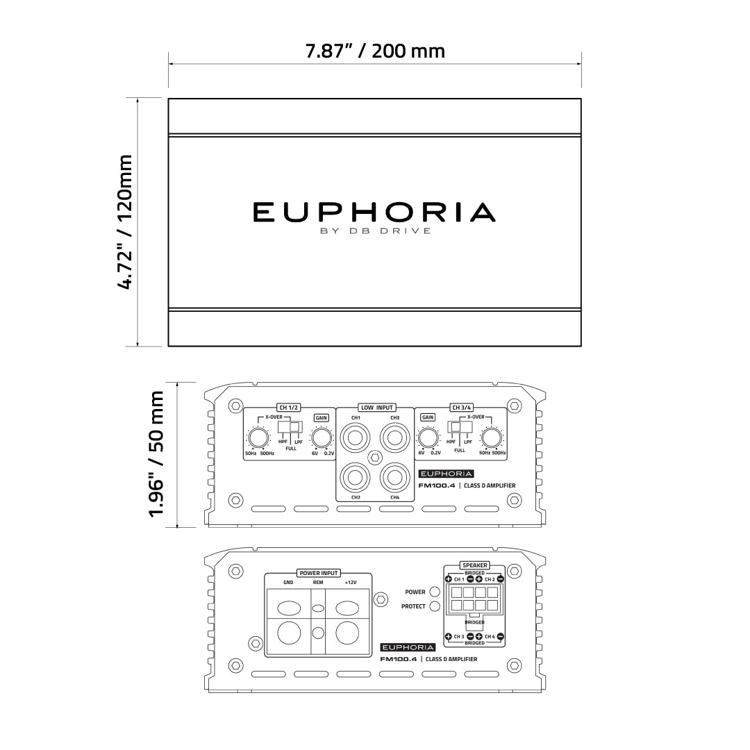 Euphoria FM100.4 : Class D Mini 4 Ch Amplifier