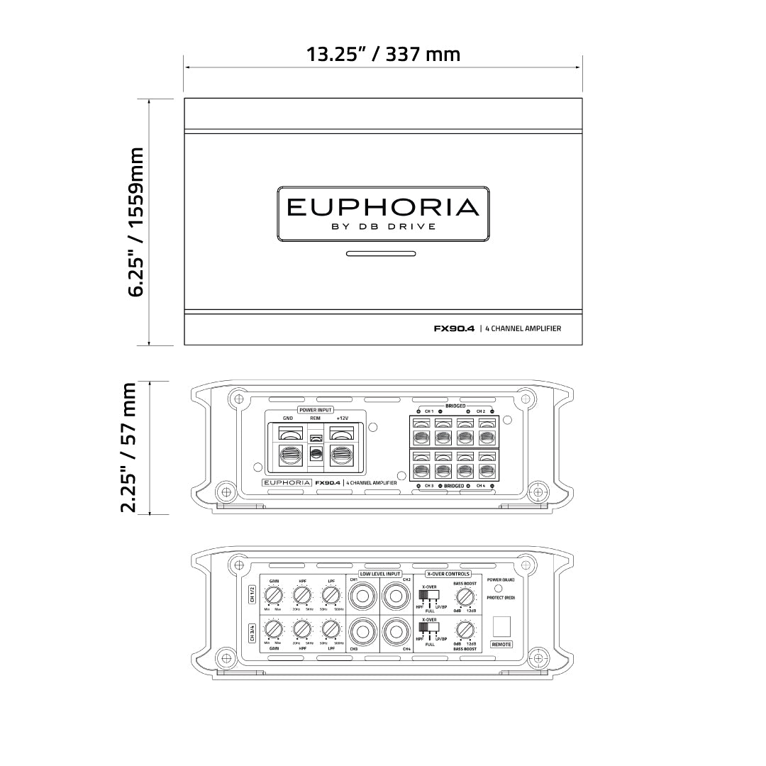 Euphoria FX90.4 : Class A/B 4 Ch Amplifier