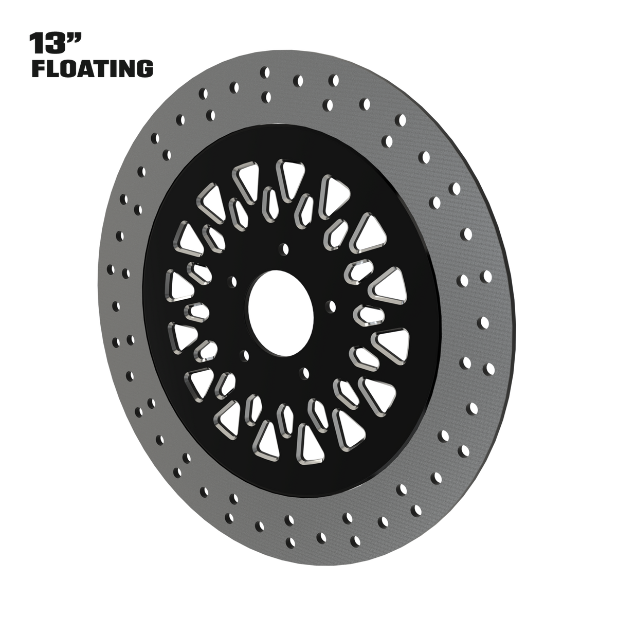 Gasser 13" floating rotor in black double cut