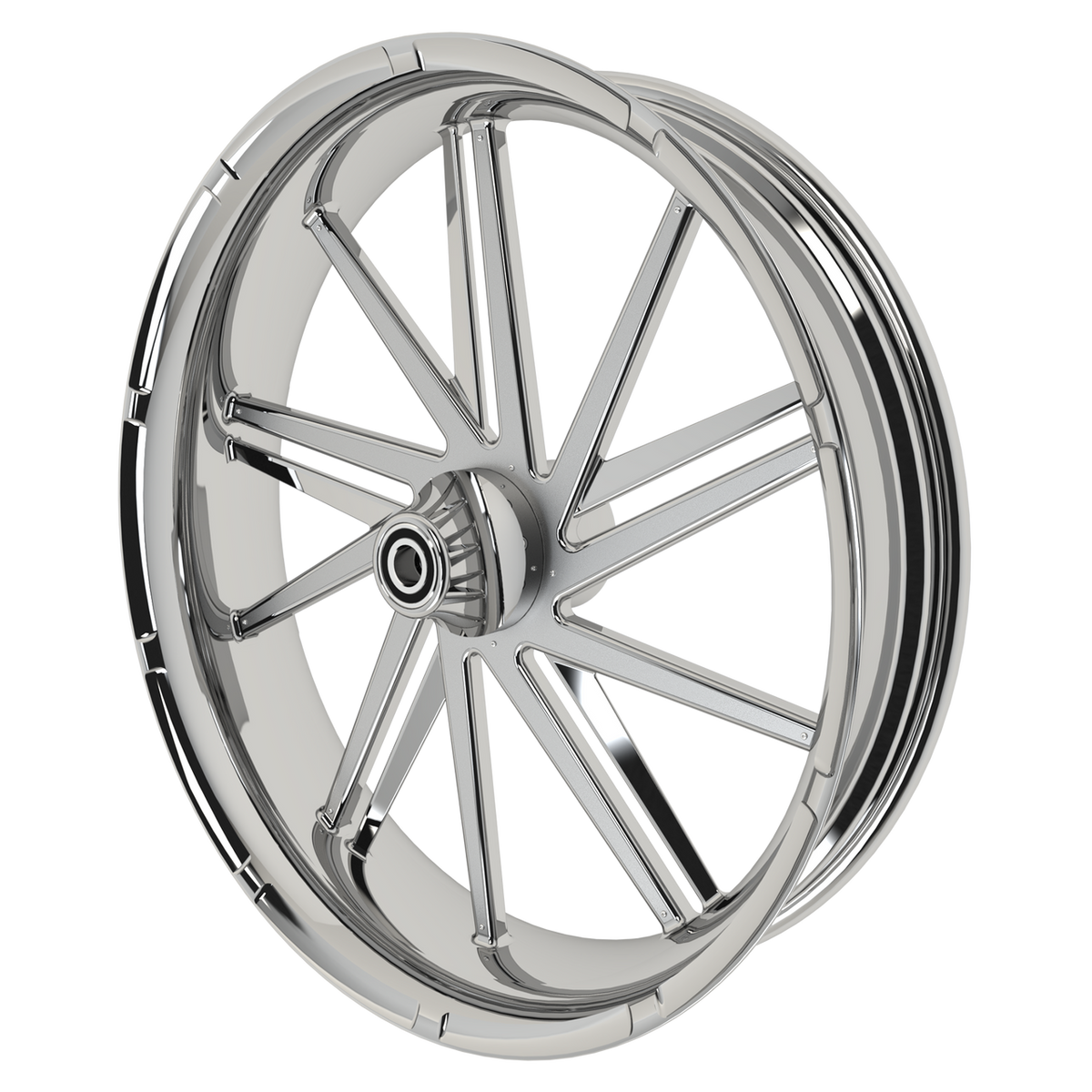 23x5.5 Harley-Davidson GT2 Chrome Fat Tire Bagger wheel with chrome aluminum insert
