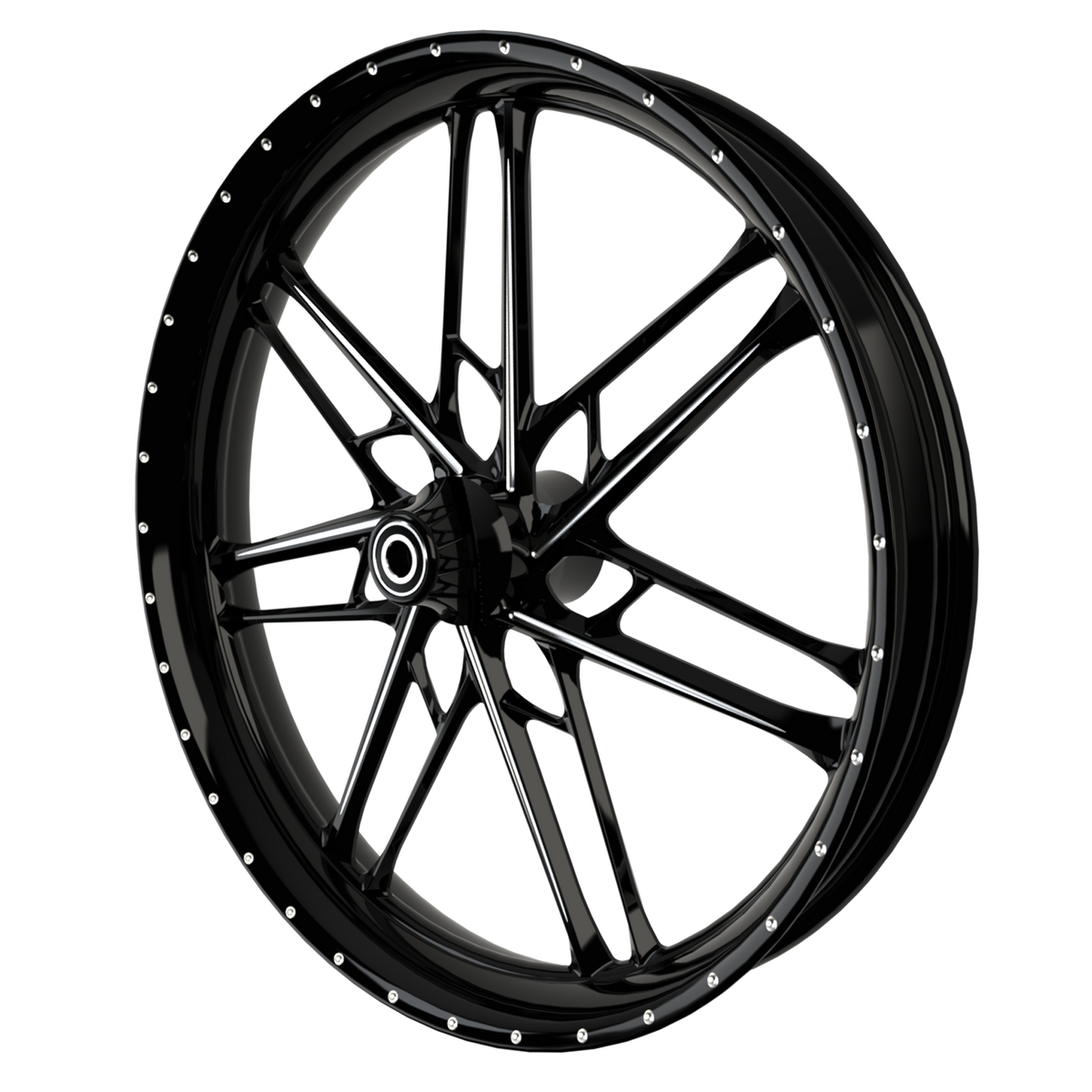 Gran Sport Harley Softail | Dyna | Sportster Black Double Cut Wheels