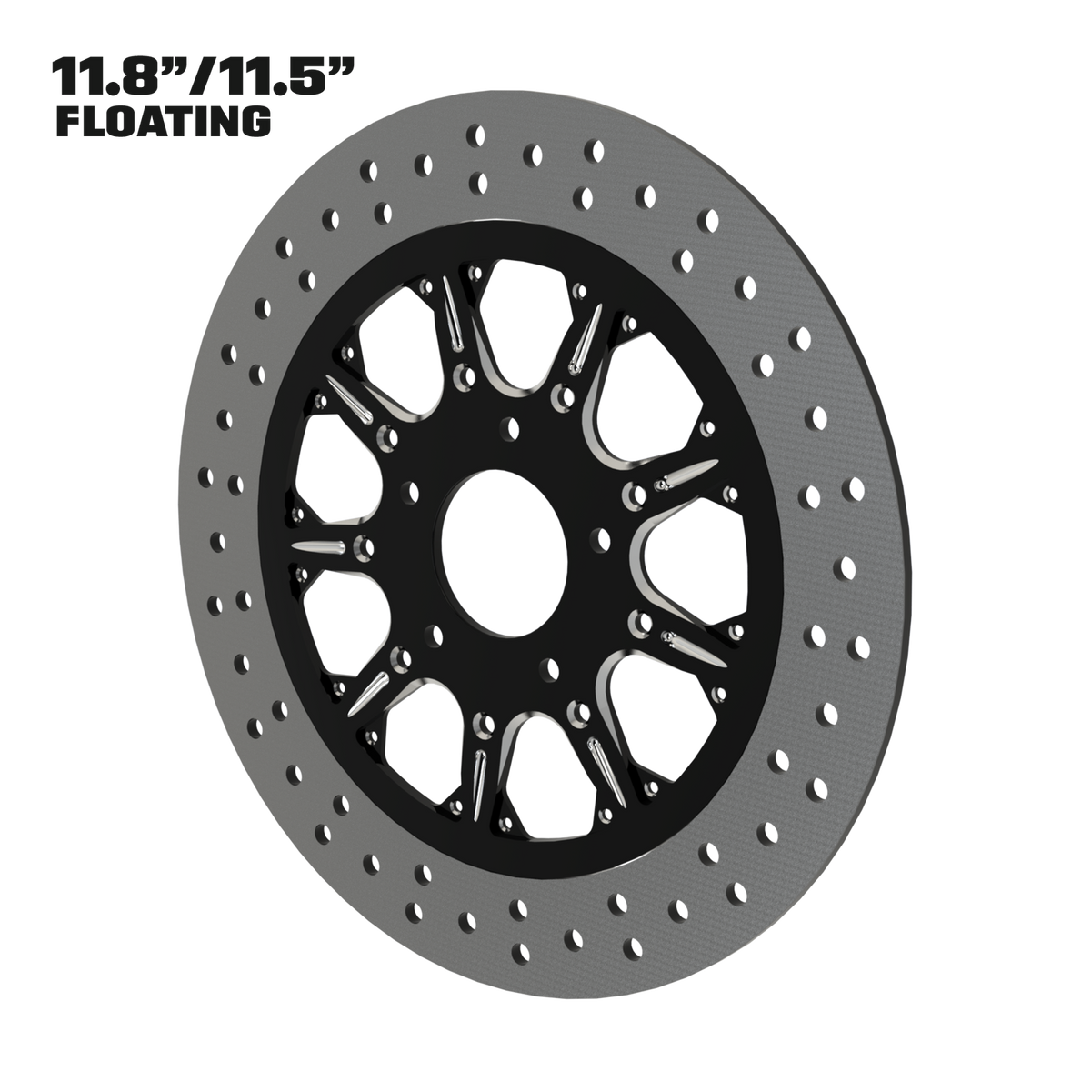 High Stakes 11" floating rotor in black double cut