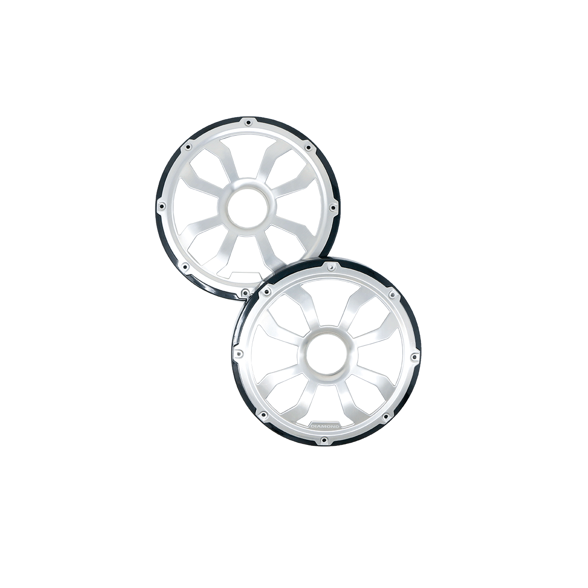 Diamond Audio 6.5" Flush Mount Speaker Grills - Black/Brushed Aluminum (Pair) - HXM65FGB