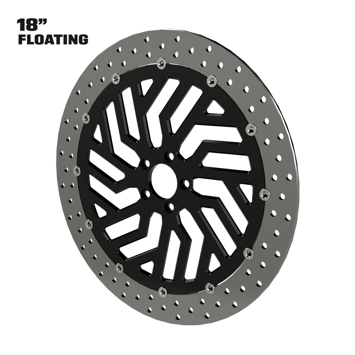 Legacy 18" floating rotor in black