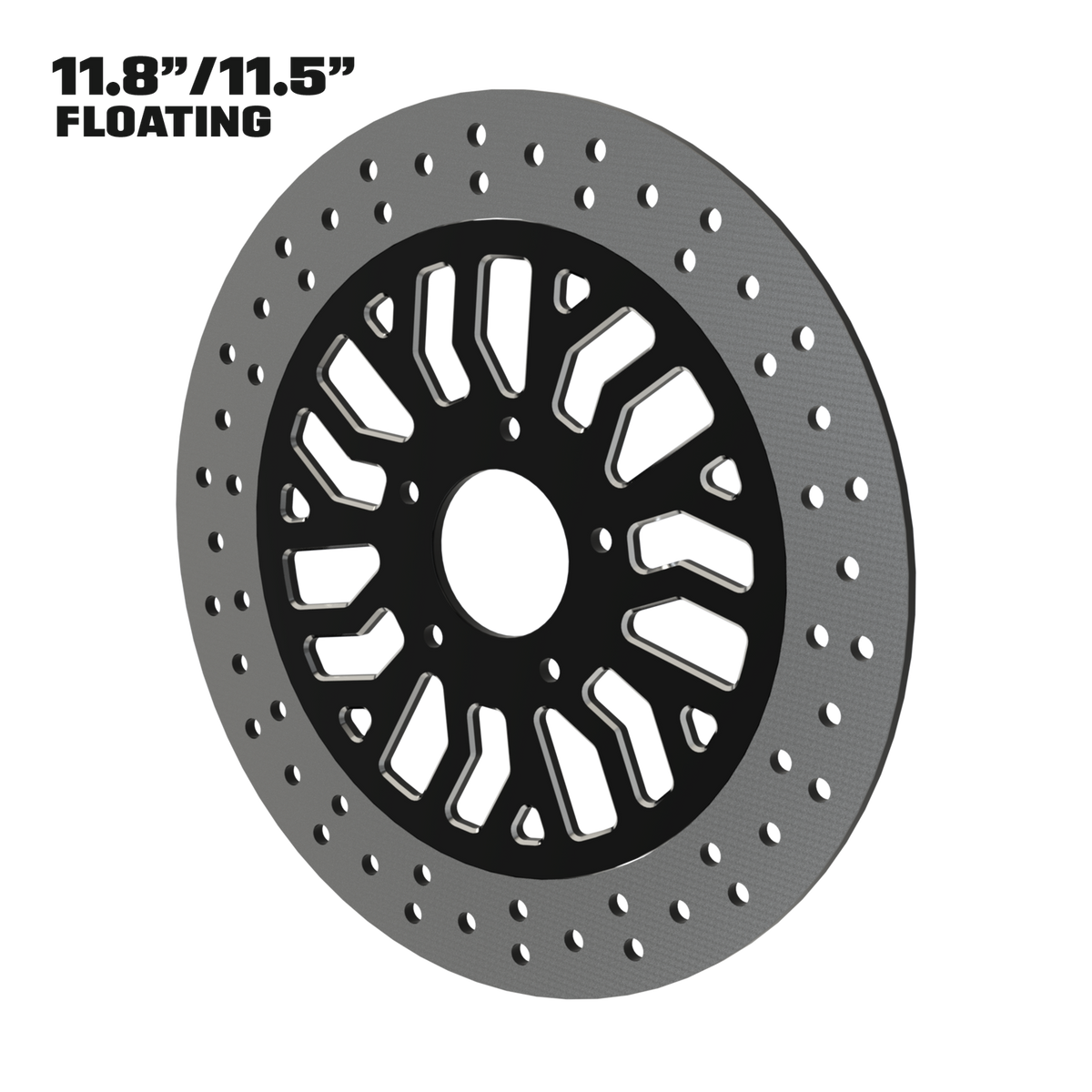 Legacy 11" floating rotor in black double cut