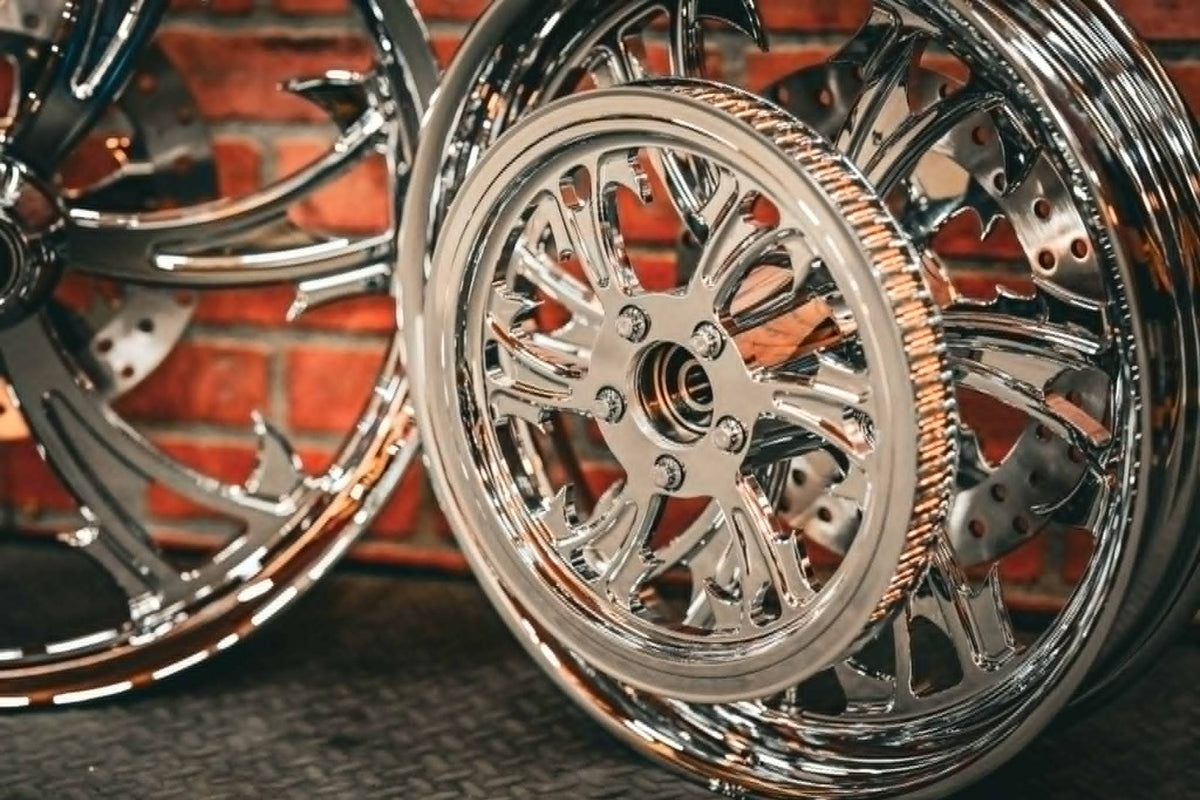 21x2.15" / 18X3.5" CHROME DIRTY HKR ( 2000-2005 HD SOFTAIL)